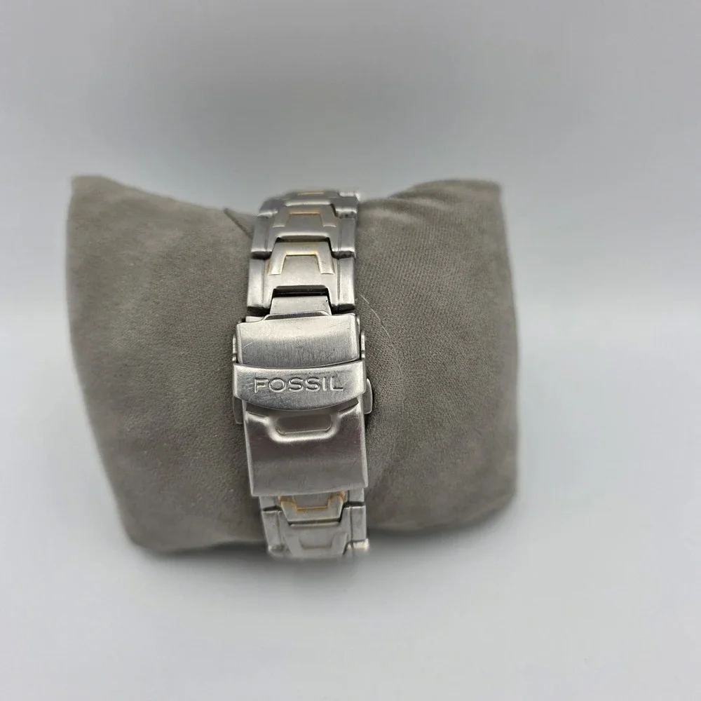 Fossil Blue AM3424 Two-Tone Silver & Gold 8.5" Men's Watch 100 Meters 36mm Case - Picture 3 of 5